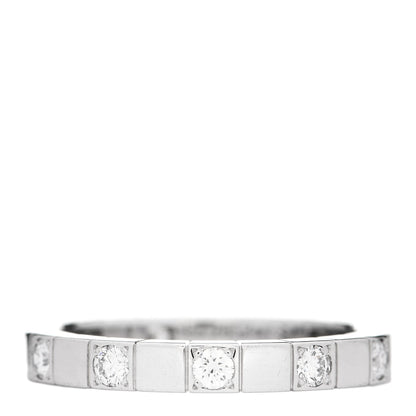 Cartier 18K White Gold Diamond Lanieres Half Eternity Band Ring 56 7.75 2 of 3