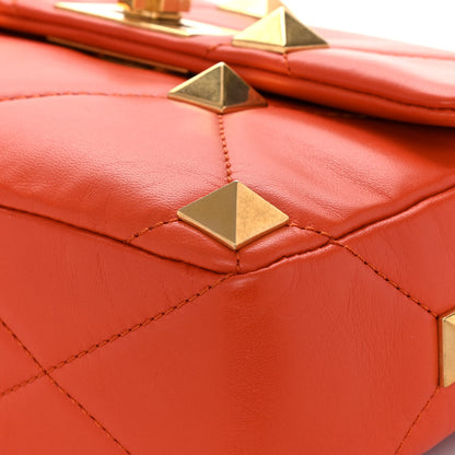 Valentino Garavani Nappa Medium Roman Stud Shoulder Bag Orange Zest 9 of 14