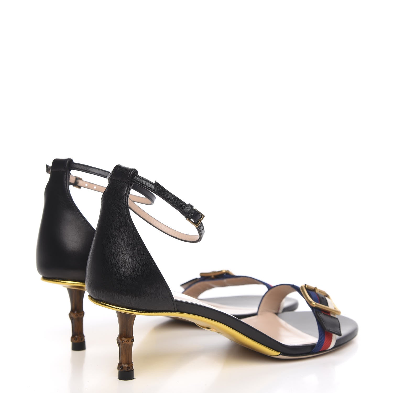 Gucci Calfskin Grosgrain Sylvie Sandals 38 Black 4 of 8