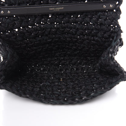 Saint Laurent Woven Calfskin Medium Monogram Kate Satchel Black 5 of 11