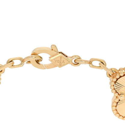 Van Cleef & Arpels 18K Yellow Gold Diamond 5 Motifs Guilloche Vintage Alhambra Bracelet 3 of 7