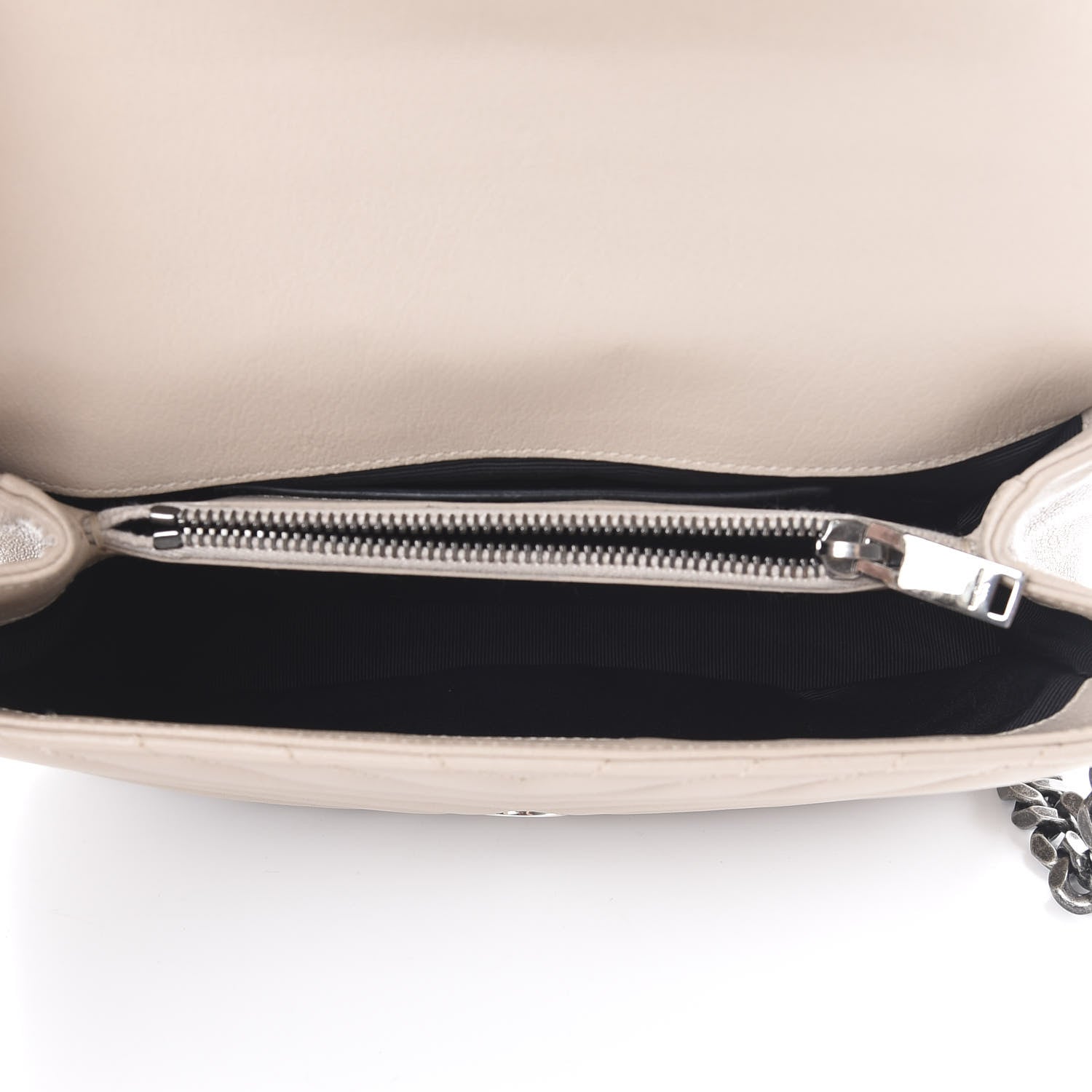 Saint Laurent Sheepskin Matelasse Chevron Monogram Medium College Bag Rose Antic 4 of 13