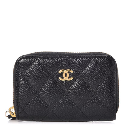 Chanel Caviar Quilted Zip Coin Purse Black 1 of 8