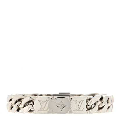 Louis Vuitton Zamac Palladium Monogram Chain Bracelet Silver 1 of 3
