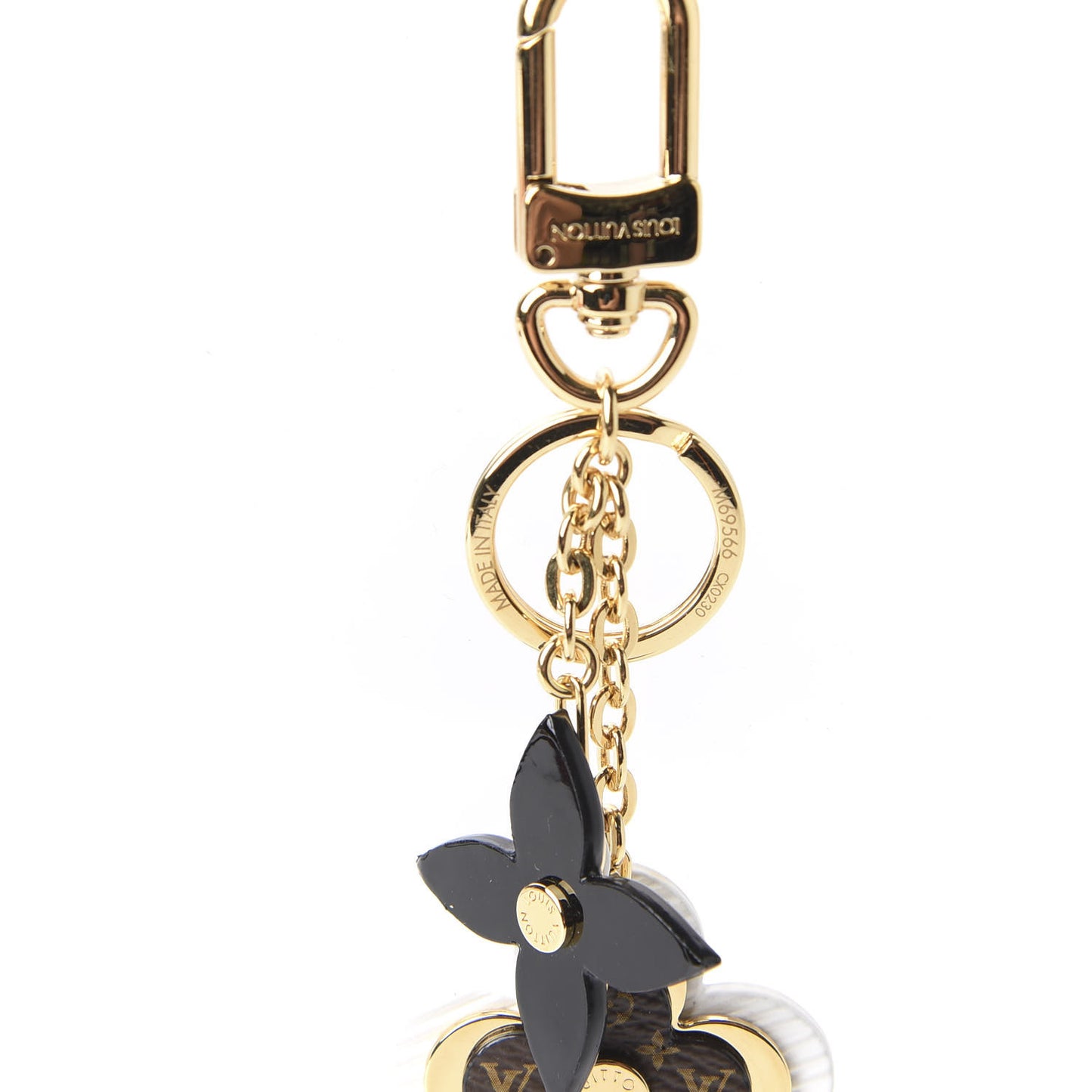 Monogram Epi Blooming Flowers Bag Charm Key Holder White