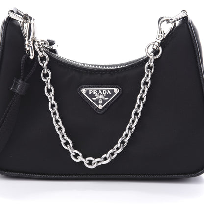 Prada Tessuto Nylon Mini Re-Edition 2000 Shoulder Bag Black 8 of 11