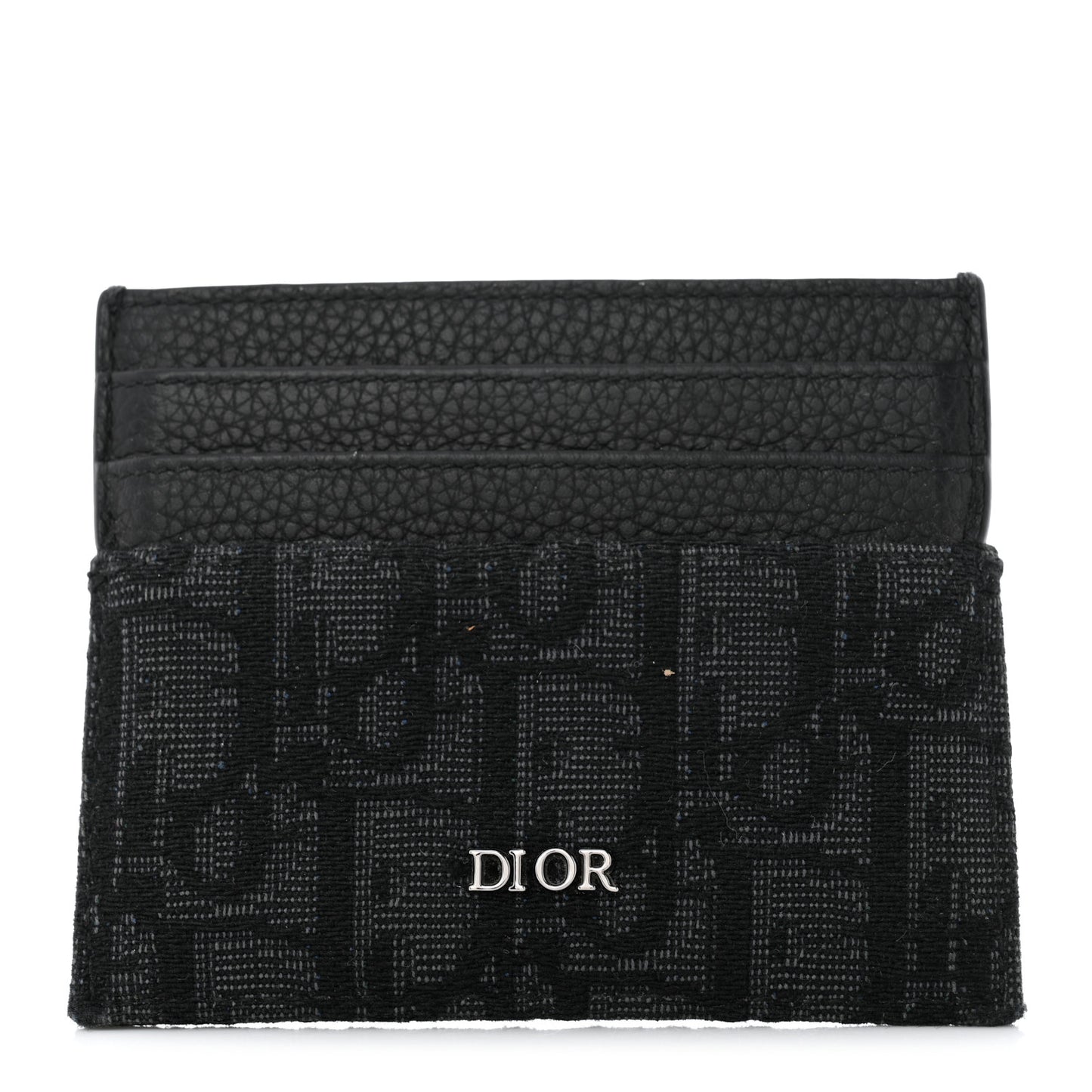 Calfskin Oblique Card Holder Black