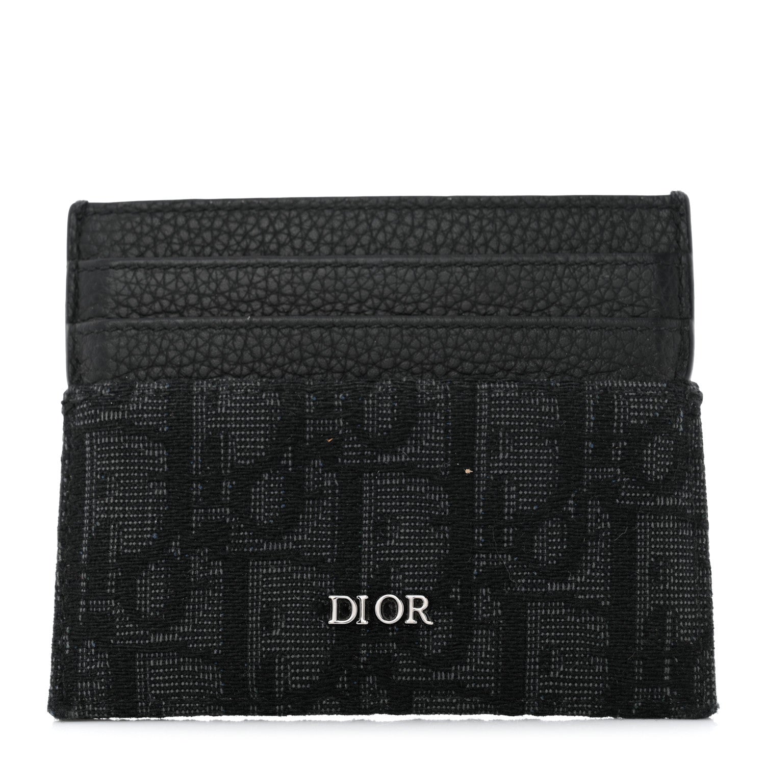 Christian Dior Calfskin Oblique Card Holder Black 1 of 7