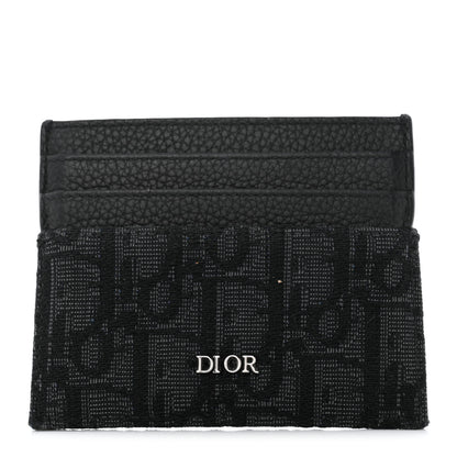 Christian Dior Calfskin Oblique Card Holder Black 1 of 7