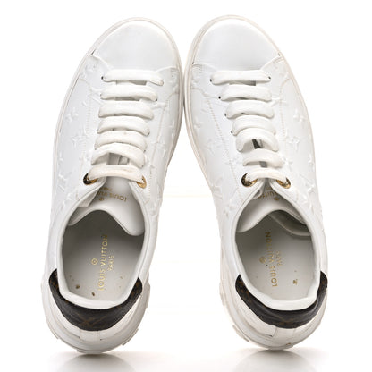 Louis Vuitton Lambskin Embossed Monogram Time Out Sneakers 39 White 2 of 13