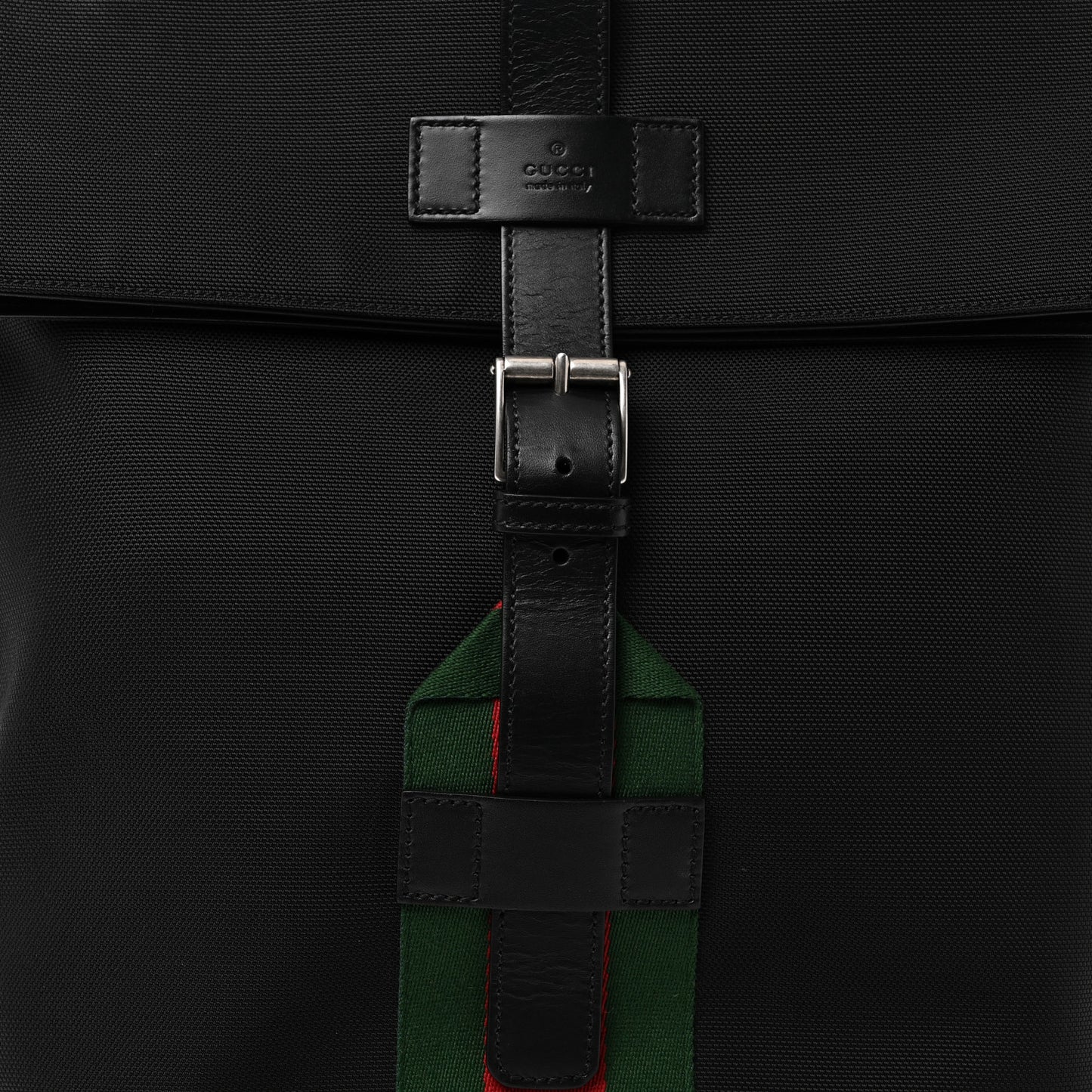 Techno Canvas Web Single Buckle Backpack Black