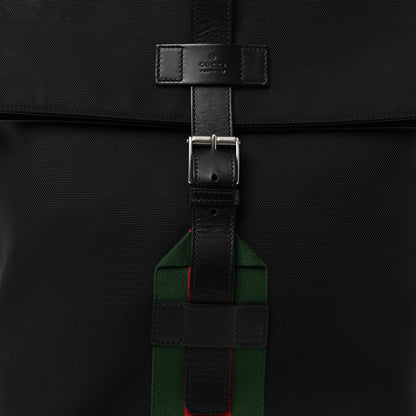 Gucci Techno Canvas Web Single Buckle Backpack Black 8 of 11