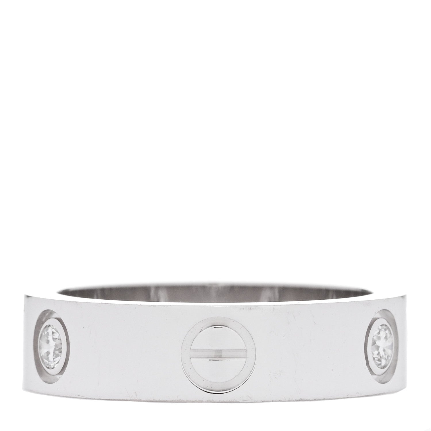 Cartier 18K White Gold 3 Diamond 5.5mm LOVE Ring 57 8 3 of 5