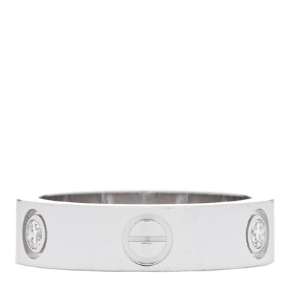 Cartier 18K White Gold 3 Diamond 5.5mm LOVE Ring 57 8 3 of 5