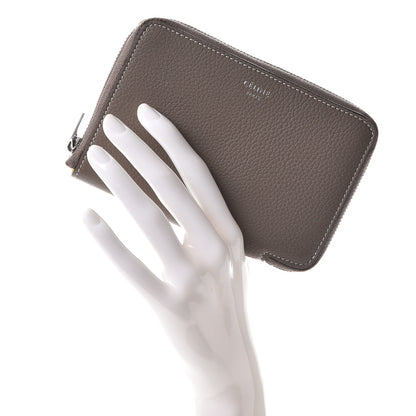 Celine Drummed Calfskin Zip Around Multifunction Wallet Souris 2 of 8