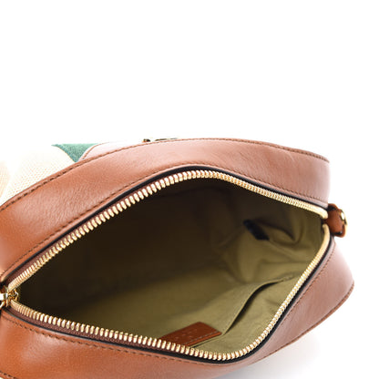 Gucci Vintage Canvas Web Shoulder Bag Sand Cuir 5 of 10