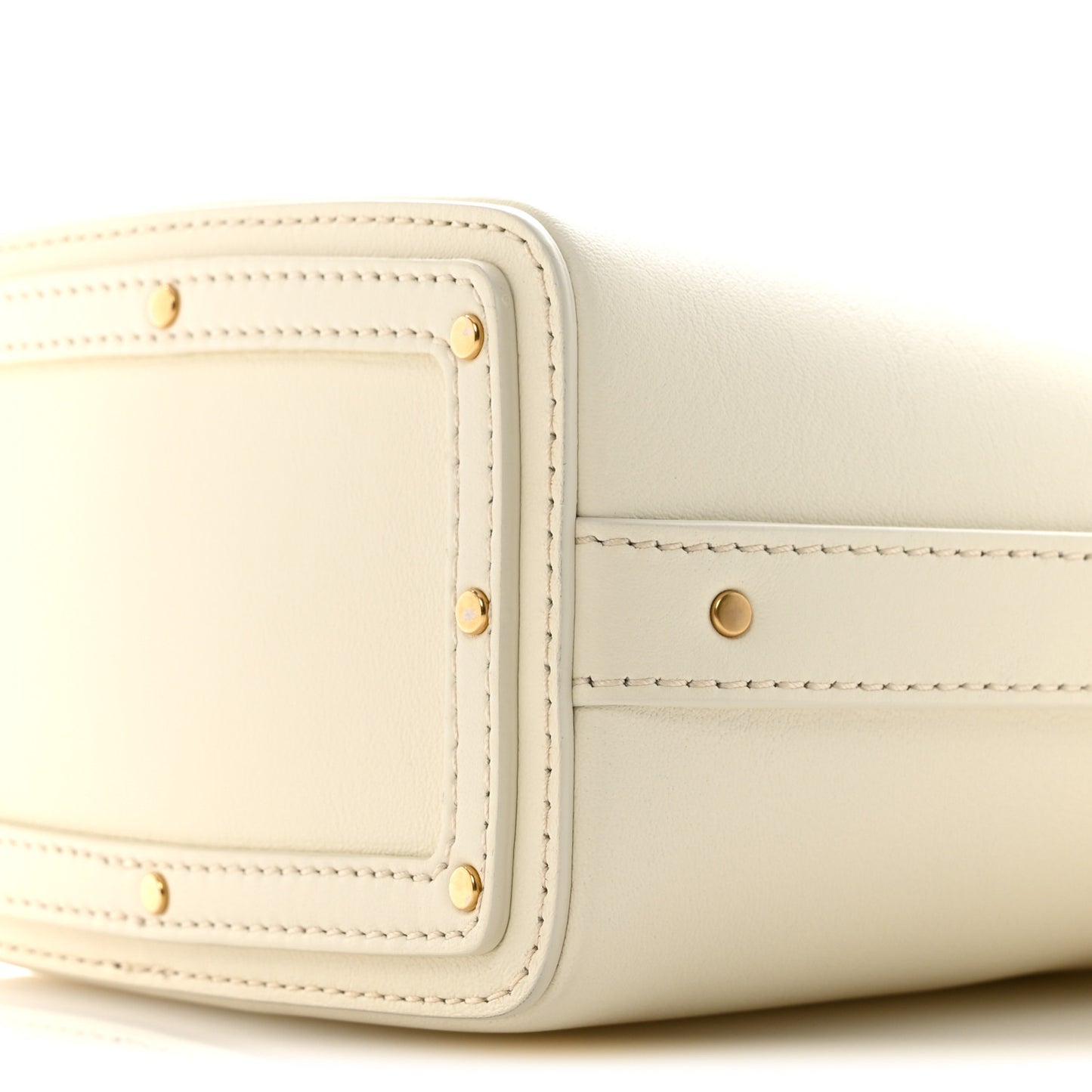 Smooth Calfskin Mini Roy Bucket Bag Natural White