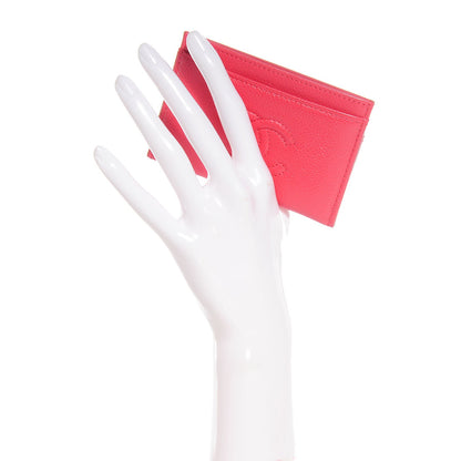 Chanel Caviar Timeless CC Card Holder Coral 2 of 8