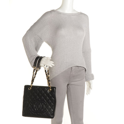 Chanel Caviar Petit Shopping Tote PST Black 2 of 7