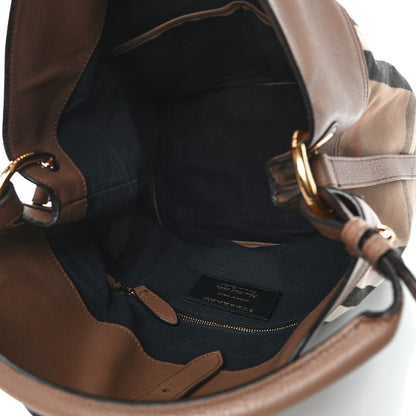 Burberry Grainy Calfskin House Check Medium Sycamore Dark Sand 5 of 12