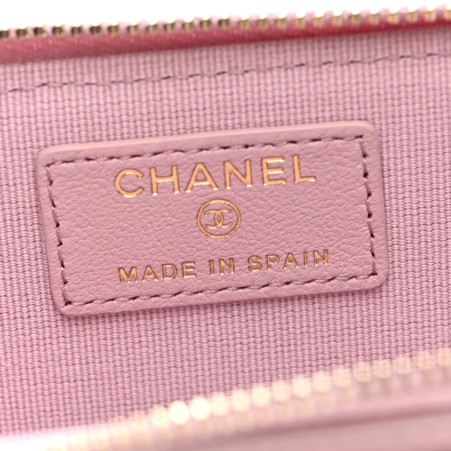 Chanel Lambskin Quilted Pearl Crystal CC Zip Around Card Holder Pink 6 of 7