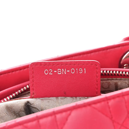 Christian Dior Lambskin Cannage Medium Lady Dior Fuchsia 6 of 14