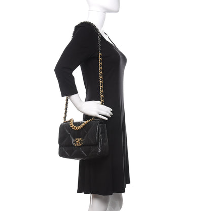 Chanel Goatskin Quilted Medium 19 Flap Black 2 of 11