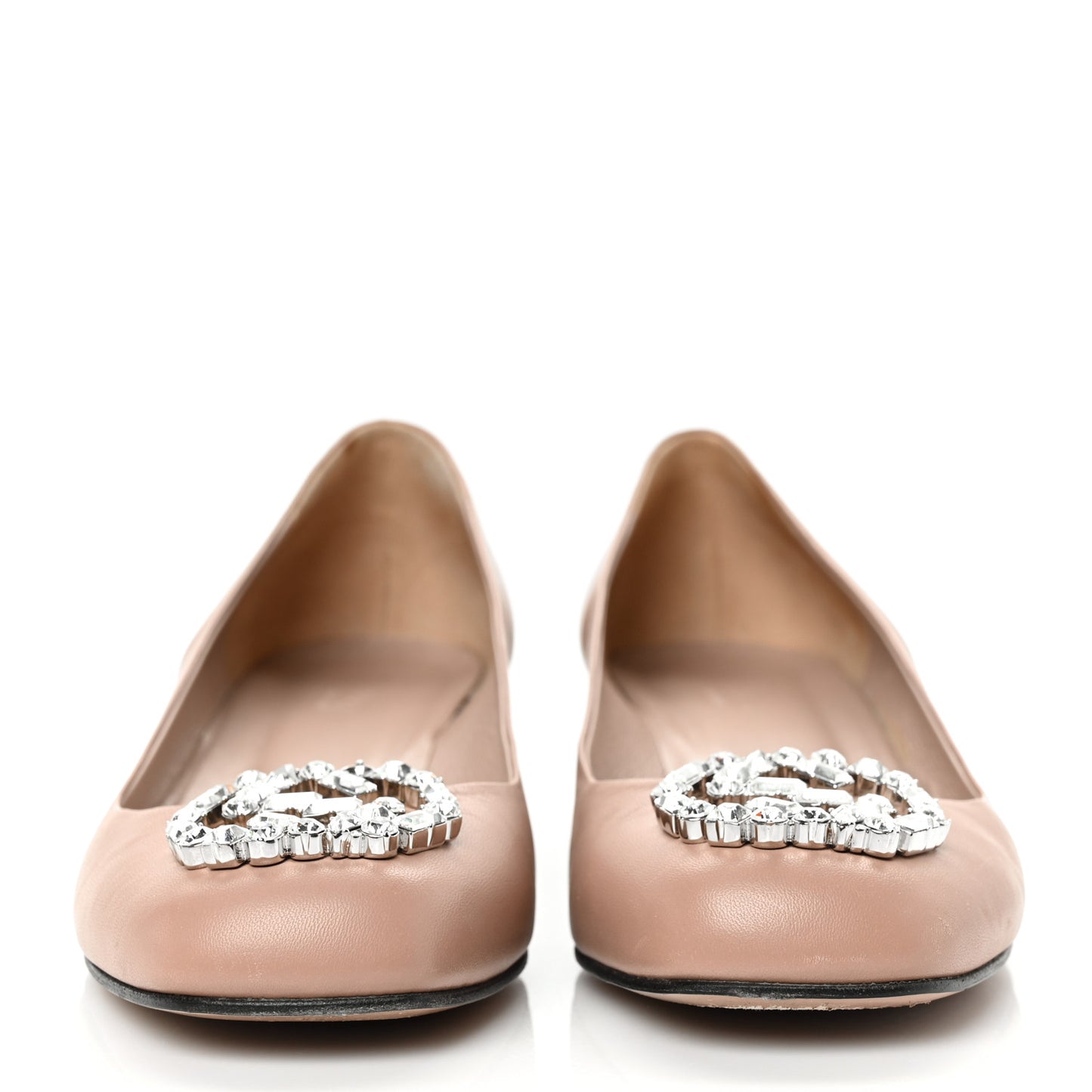 Nappa Crystal Interlocking G Ballet Flats 39.5 Dark Cipria