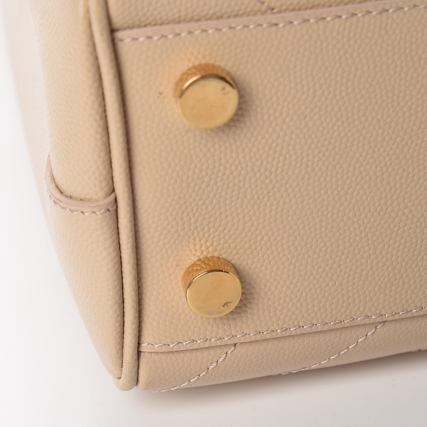 Grain De Poudre Matelasse Chevron Monogram Shopping Bag Nude Powder