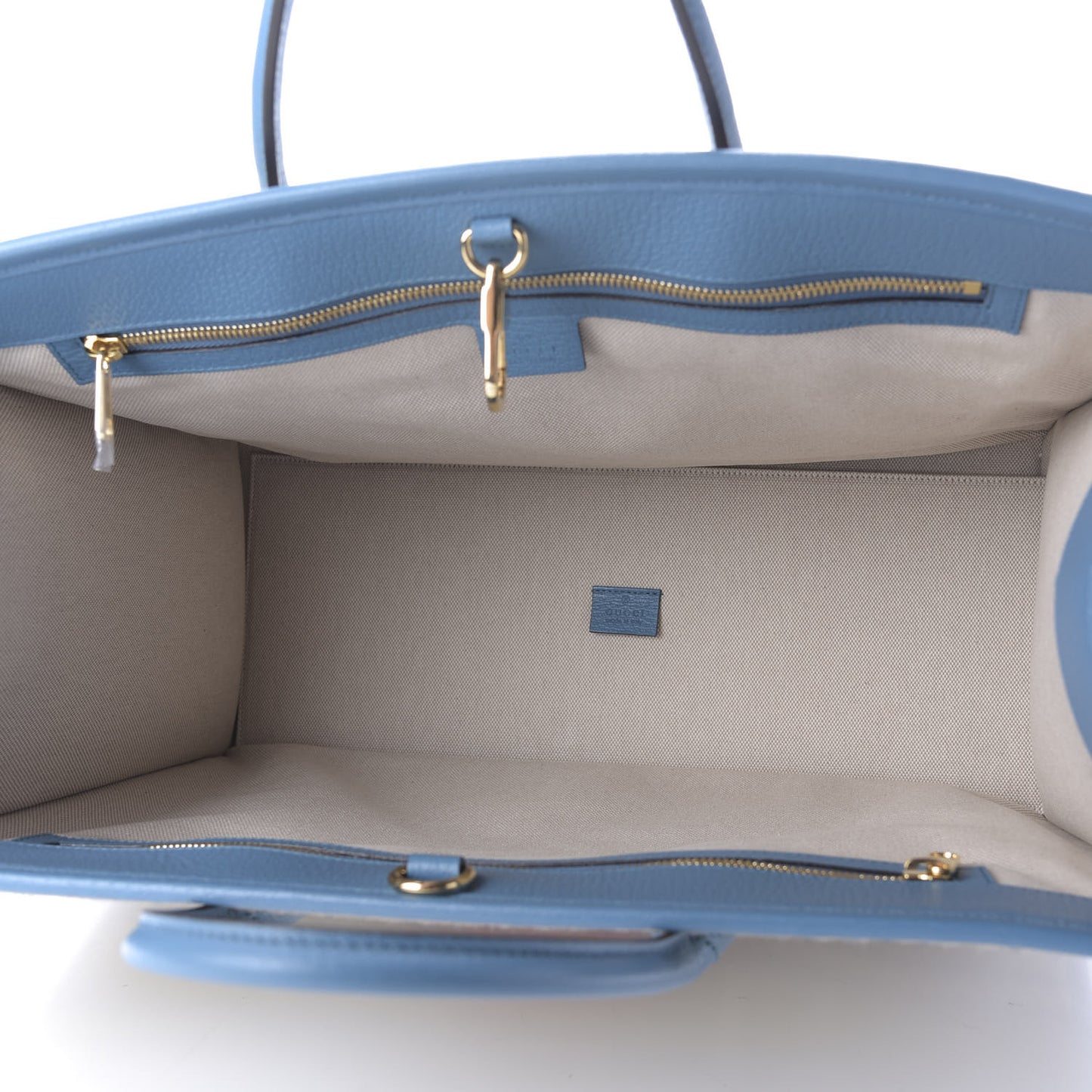 Fabric Embroidered Hawaii Striped Tote Bag Blue