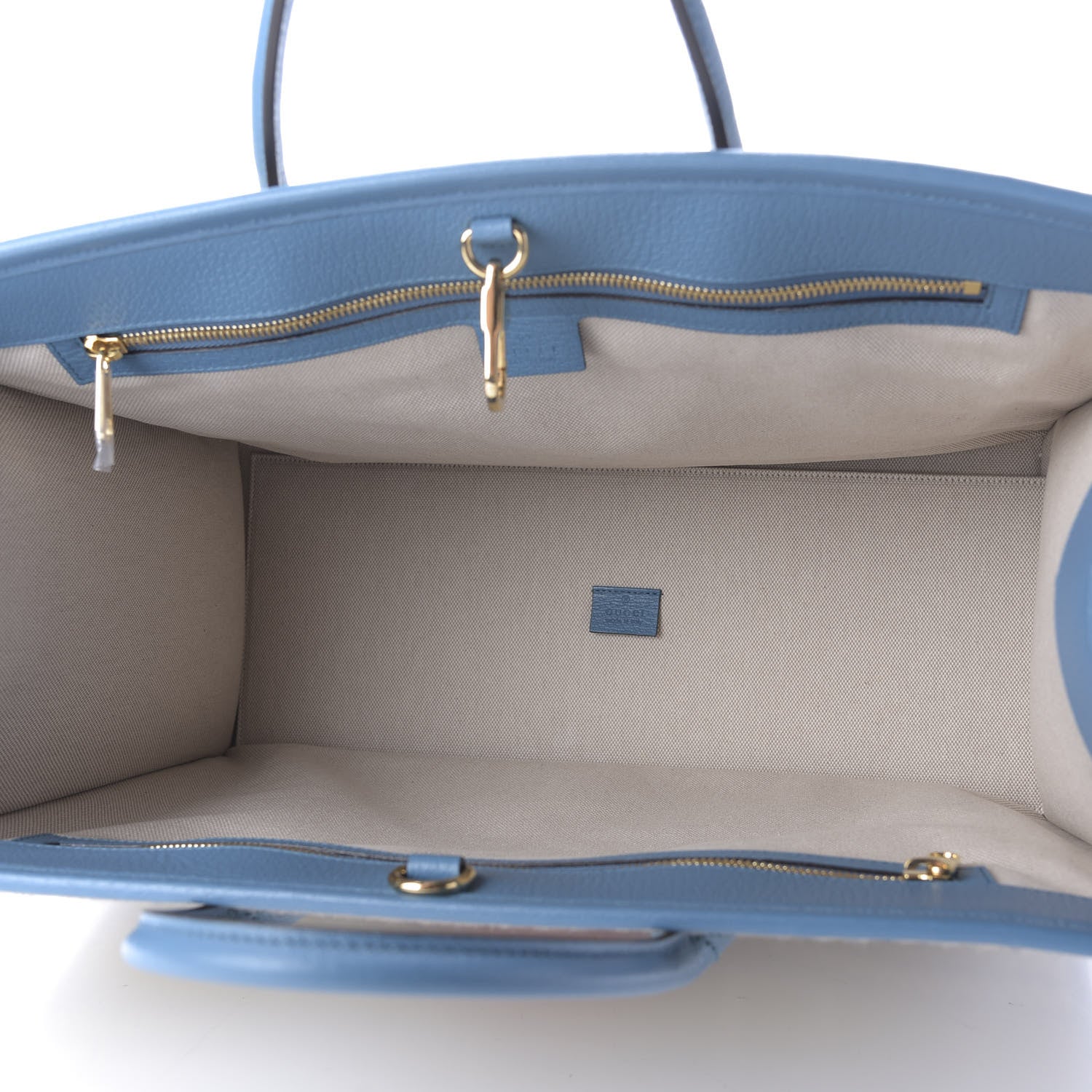 Gucci Fabric Embroidered Hawaii Striped Tote Bag Blue 5 of 10