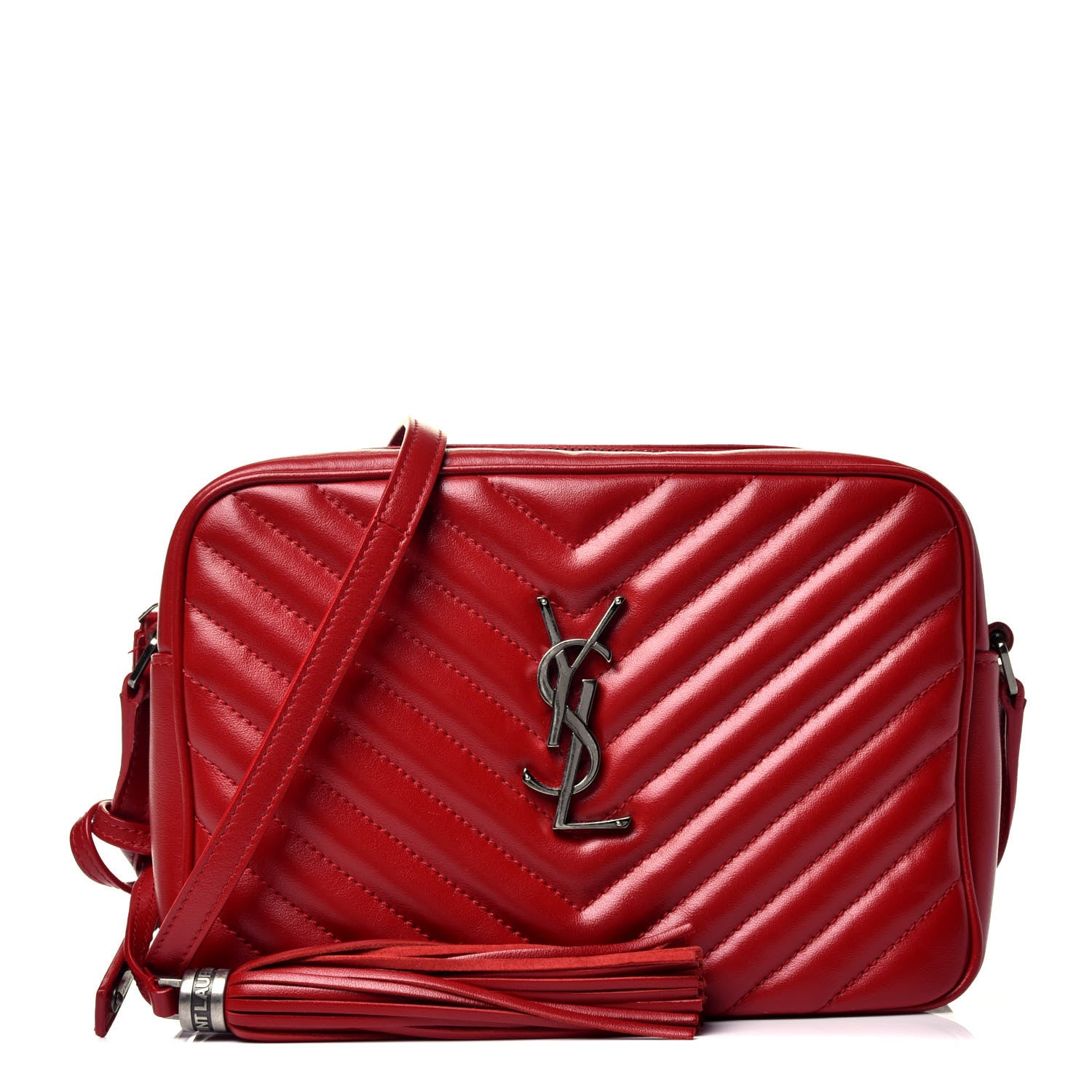 Saint Laurent Calfskin Matelasse Monogram Lou Camera Bag Rouge Eros 1 of 9