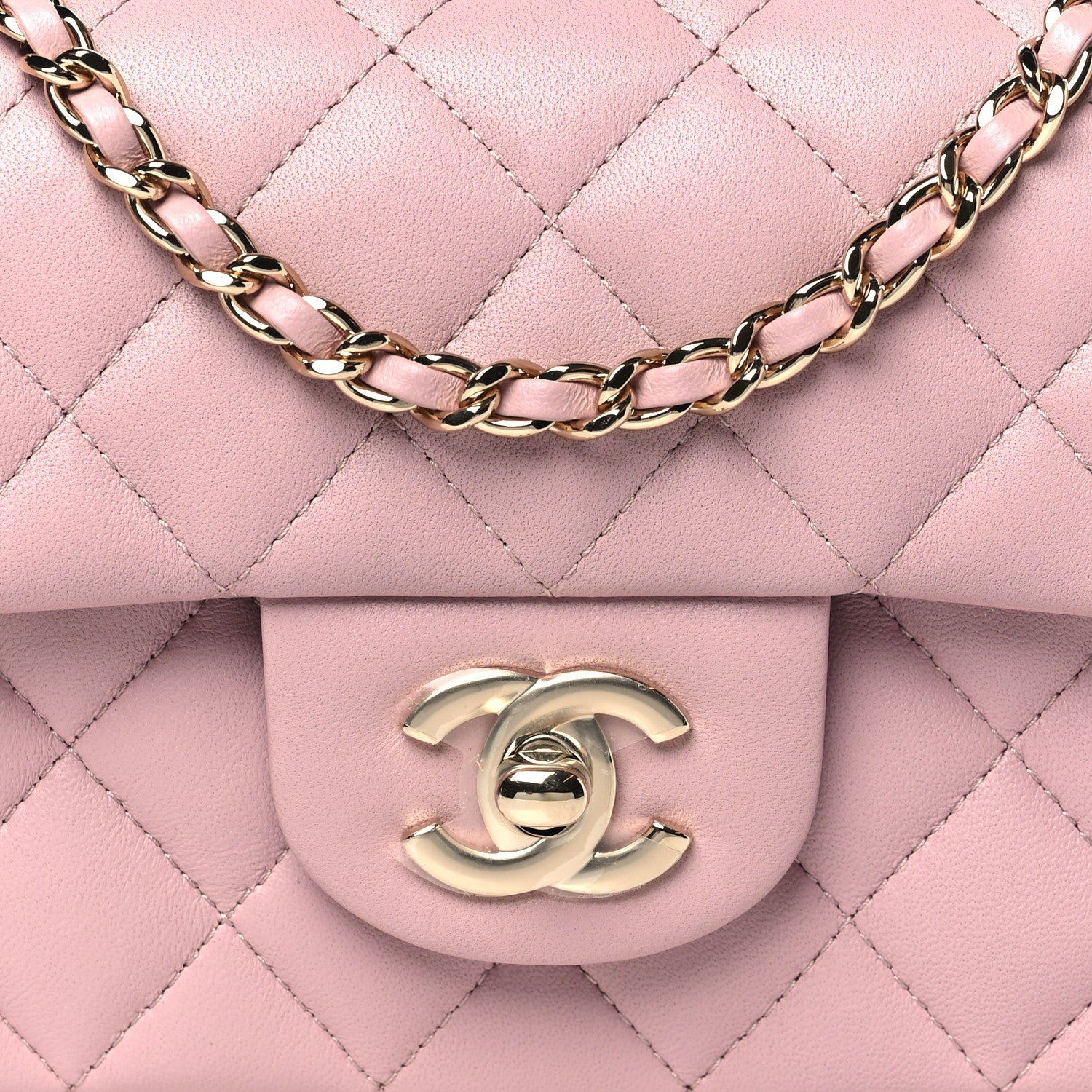 Chanel Lambskin Quilted Mini Top Handle Rectangular Flap Light Pink 8 of 11
