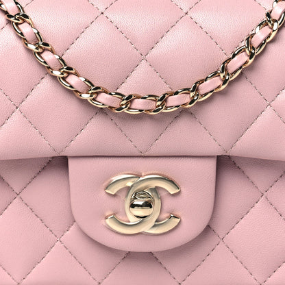 Chanel Lambskin Quilted Mini Top Handle Rectangular Flap Light Pink 8 of 11