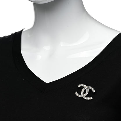 Chanel Crystal CC Brooch Light Gold 2 of 4