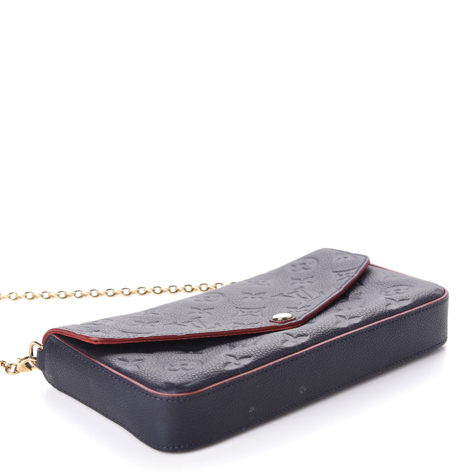 Louis Vuitton Empreinte Pochette Felicie Chain Wallet Marine Rouge 4 of 12