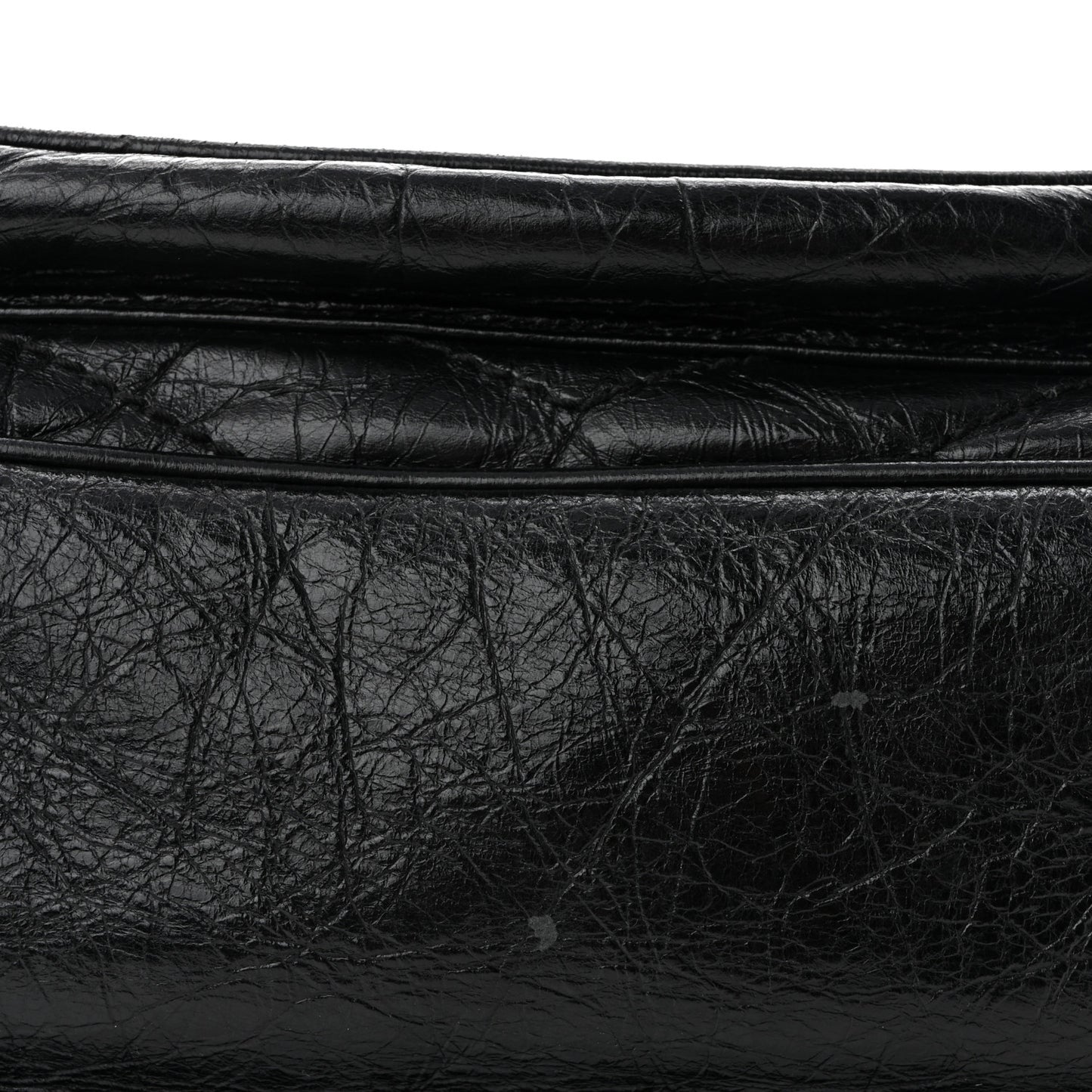 Crinkled Calfskin Matelasse Monogram Medium Niki Chain Satchel Black