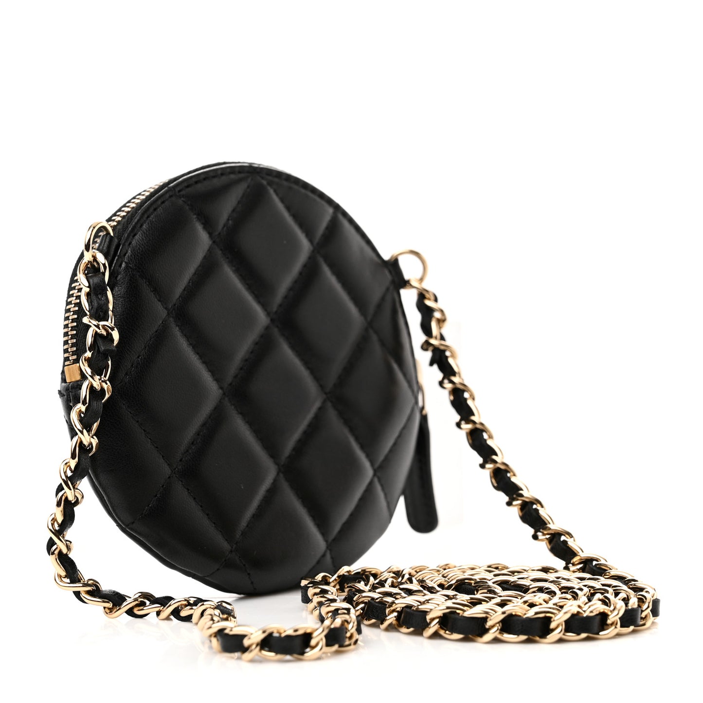 Lambskin Mini Camellia Bouquet Clutch With Chain Black