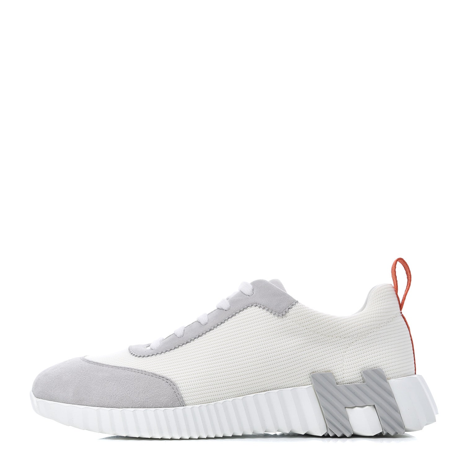 Hermes Technical Canvas Suede Goatskin Bouncing Sneakers 37 White Multicolor 1 of 8