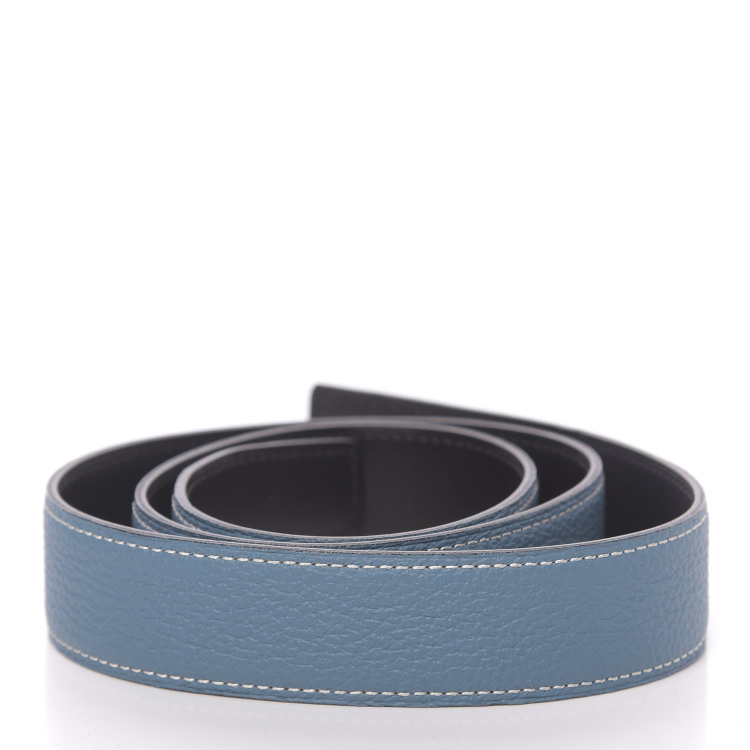 Hermes Box Togo 32mm Belt Strap 85 Black Blue Jean 2 of 5