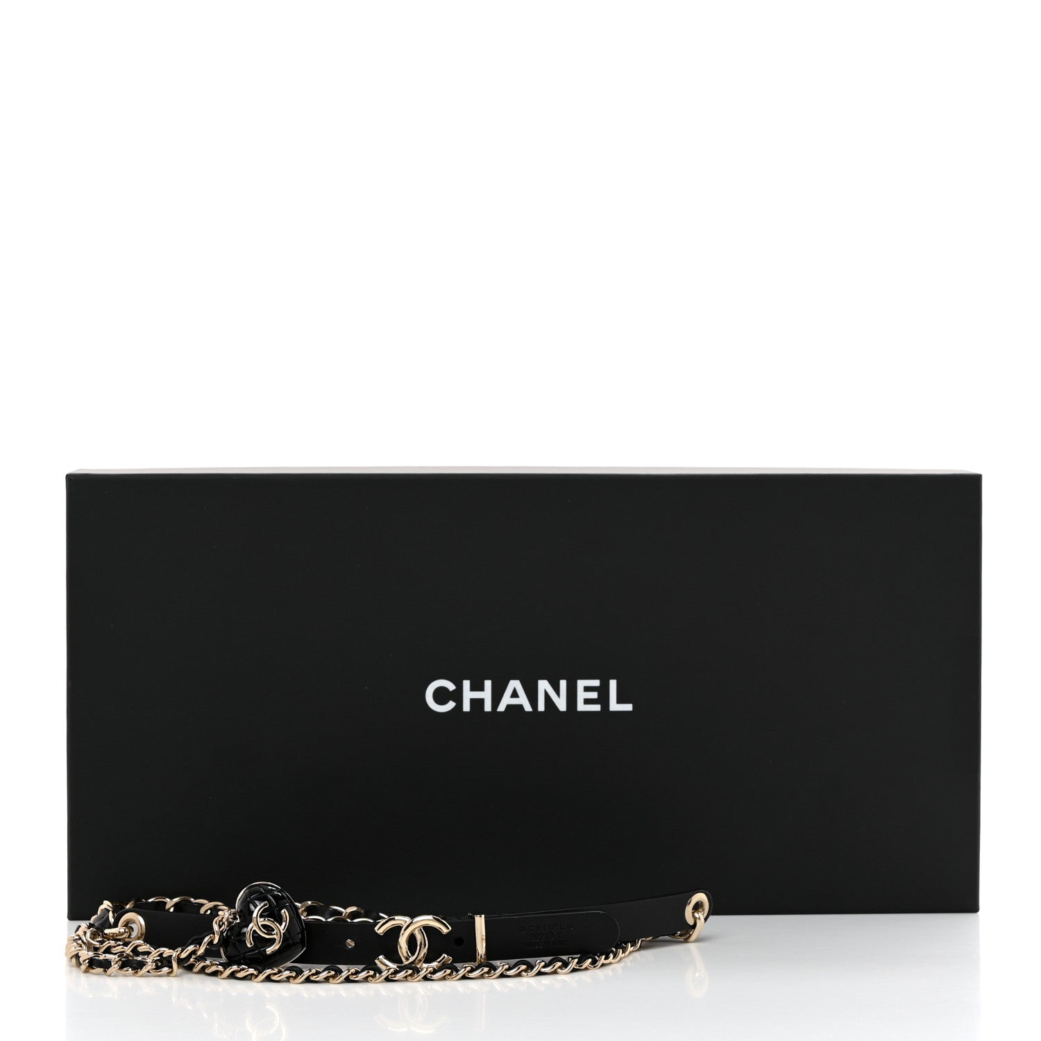 Chanel Lambskin Metal Resin CC Heart Chain Belt 90 36 Black Gold 6 of 6