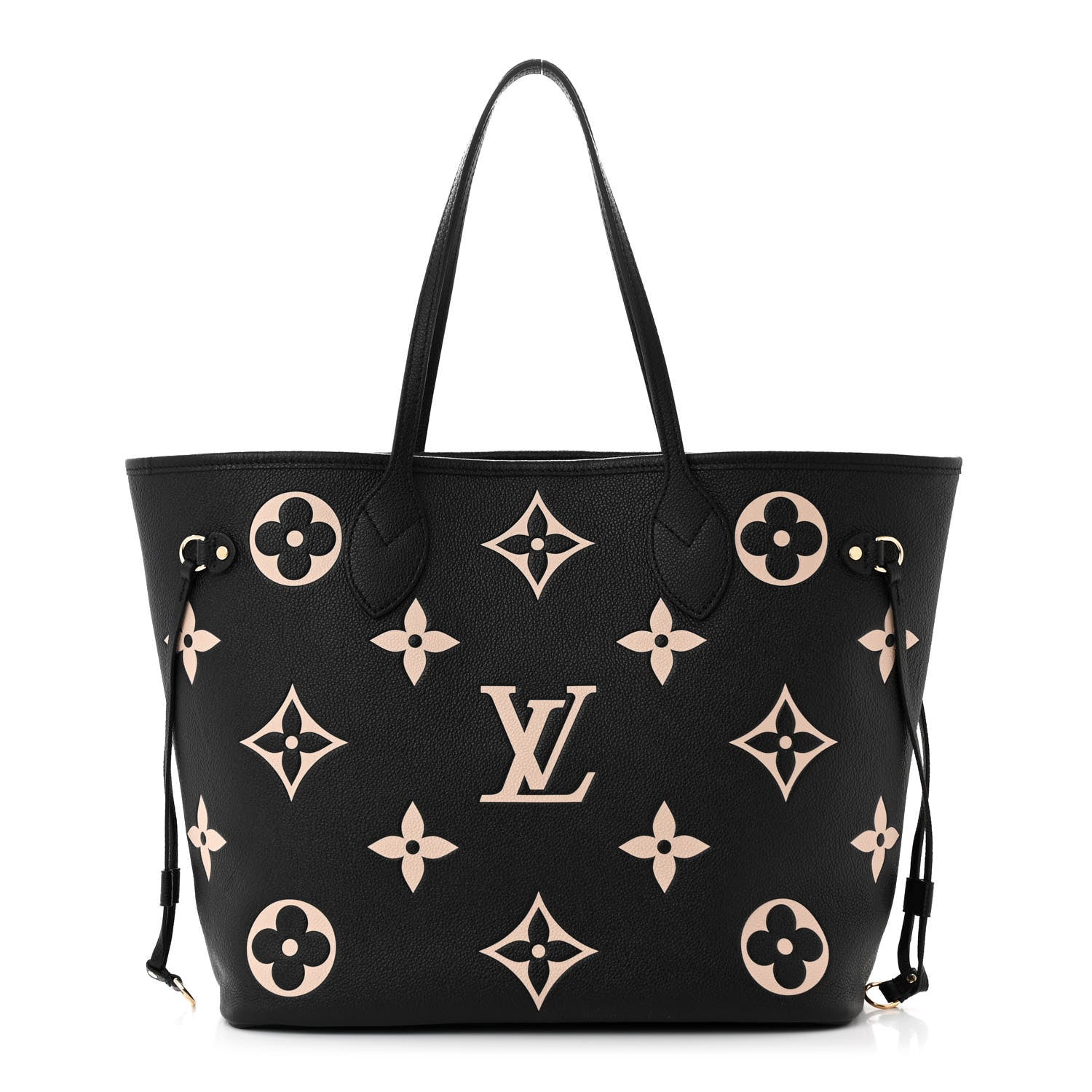 Louis Vuitton Empreinte Monogram Giant Neverfull MM Black Beige 1 of 10