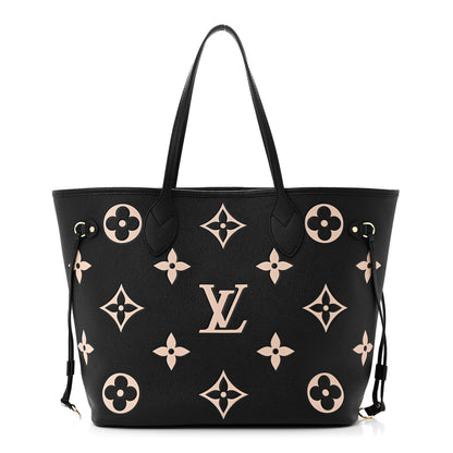 Louis Vuitton Empreinte Monogram Giant Neverfull MM Black Beige 1 of 10