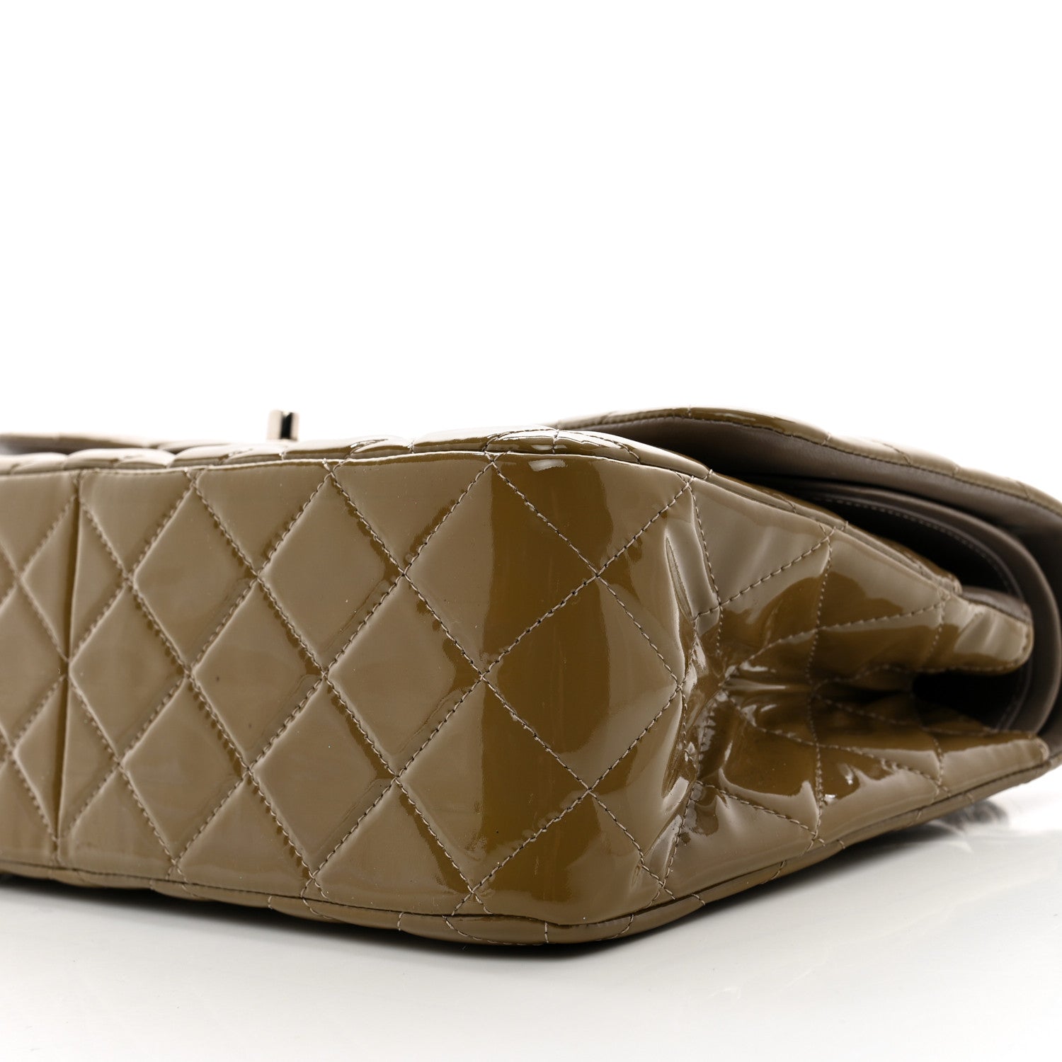 Chanel Patent Calfskin Quilted Jumbo Double Flap Grey 10 of 13