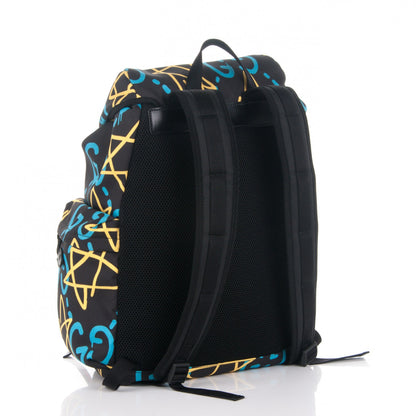 Gucci Techno Canvas GucciGhost Double Buckle Backpack Black New Acquamarine 3 of 6