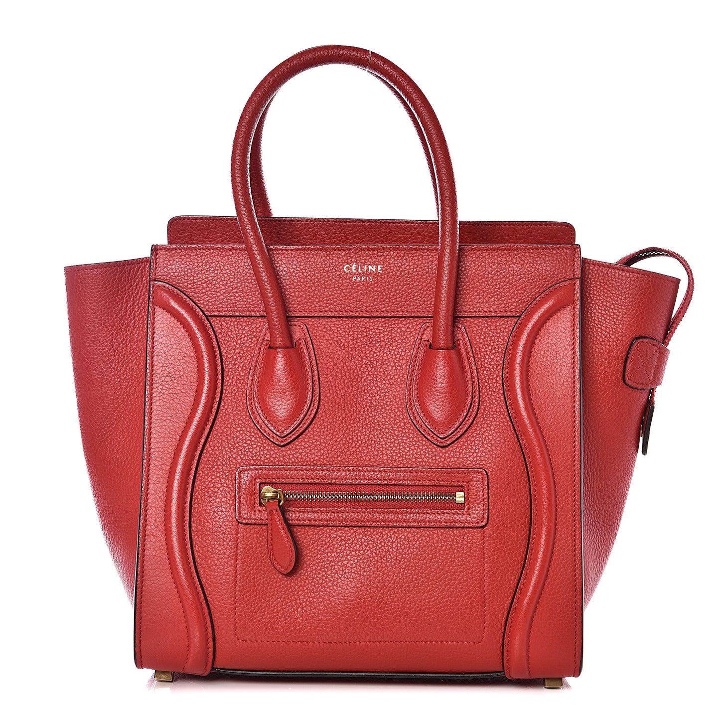 Drummed Calfskin Micro Luggage Coquelicot