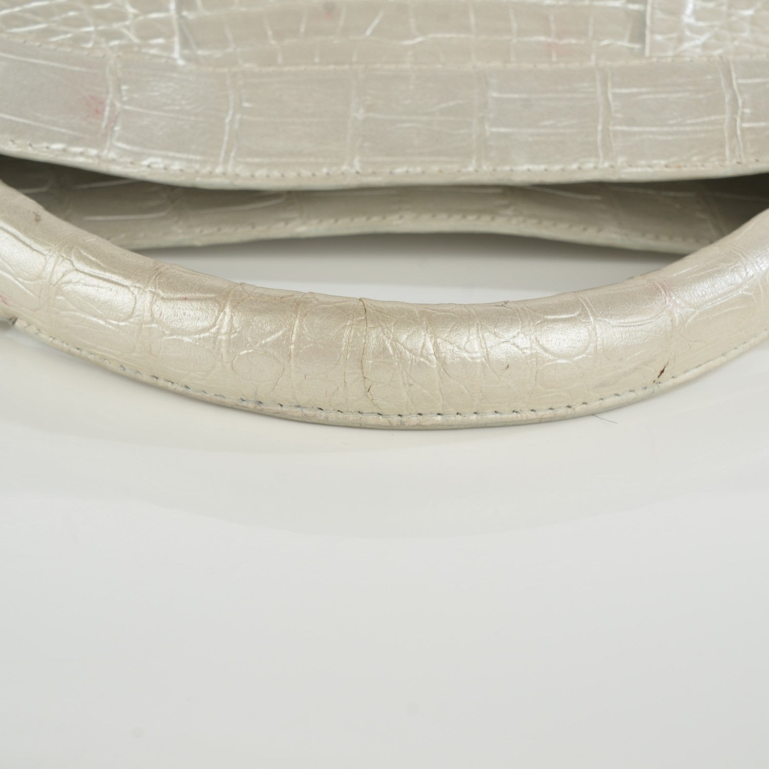 Nancy Gonzalez Crocodile Top Handle Bag Silver 3 of 11