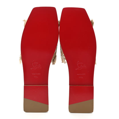 Christian Louboutin Raffia Soudana Sandal Flats 36.5 Beige 5 of 10