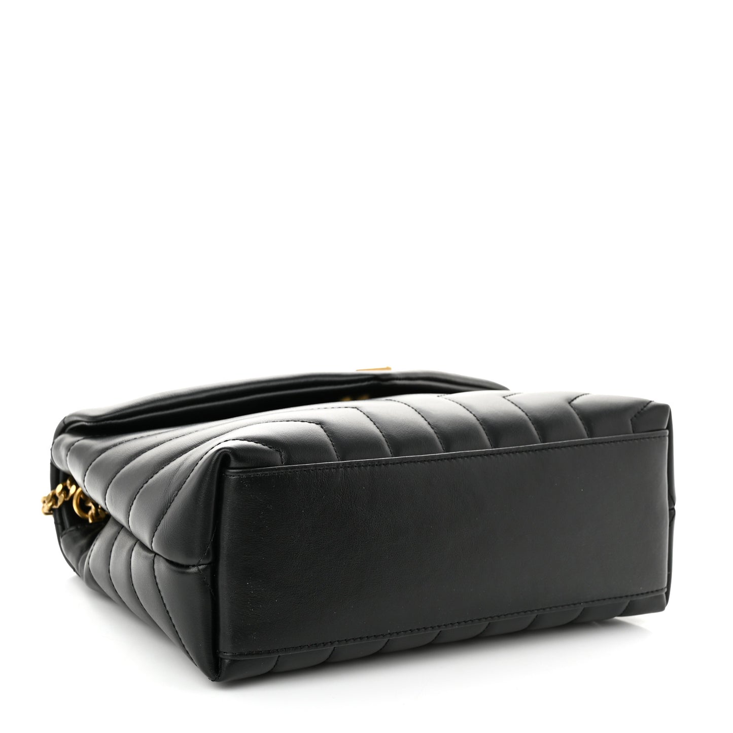Calfskin Y Quilted Monogram Small Loulou Chain Satchel Black
