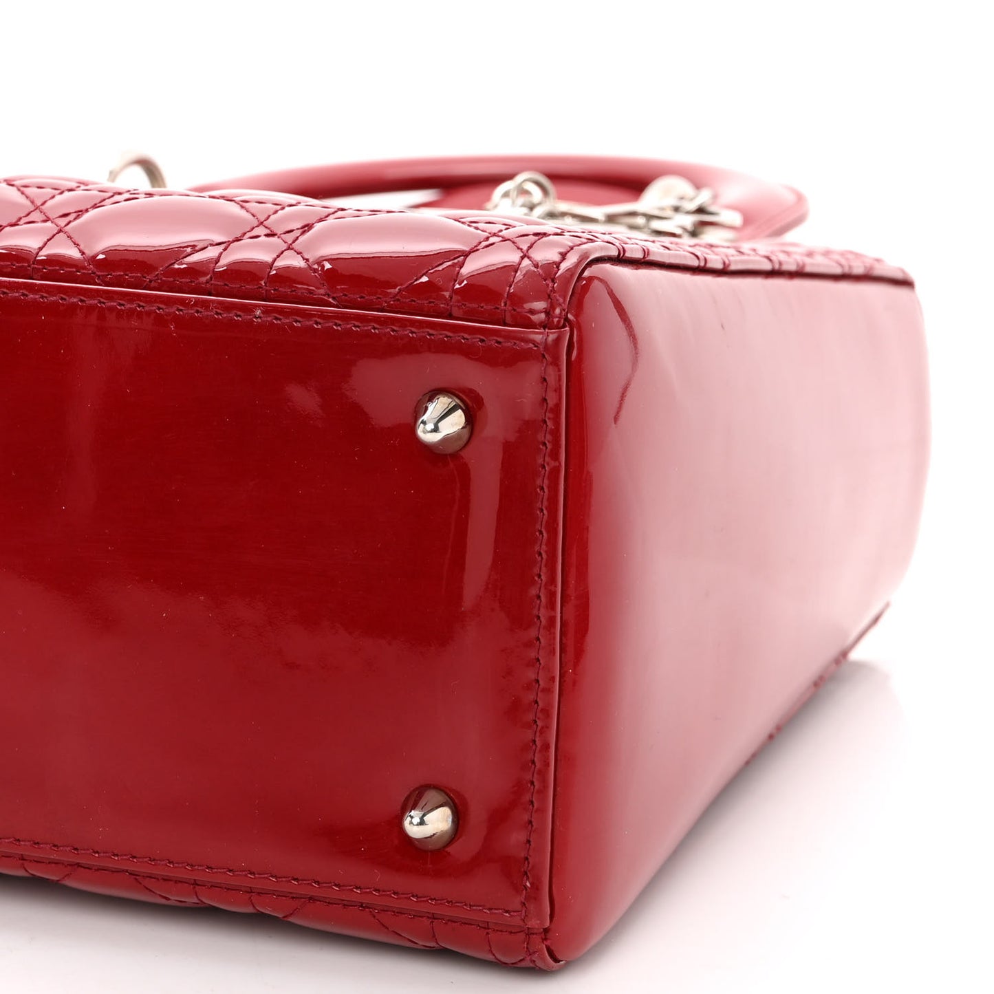 Patent Cannage Medium Lady Dior Red